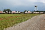 Northbound and southbound meet under the water tower